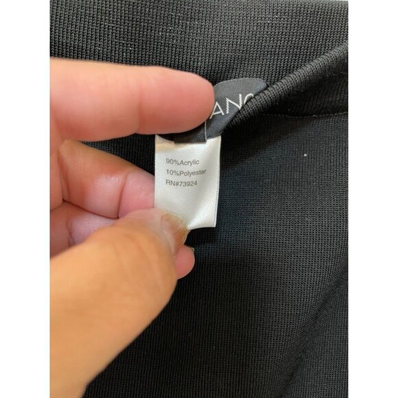 NEW Ming Wang Midi Pencil Skirt Ruffle Flounce Hem Acrylic Knit Black Womens M - Picture 7 of 11